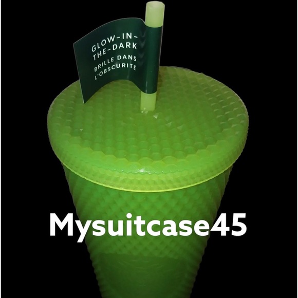 Lemon Grass Glow In The Dark Studded Starbucks Venti Cold Cup Tumbler Halloween - Picture 2 of 4